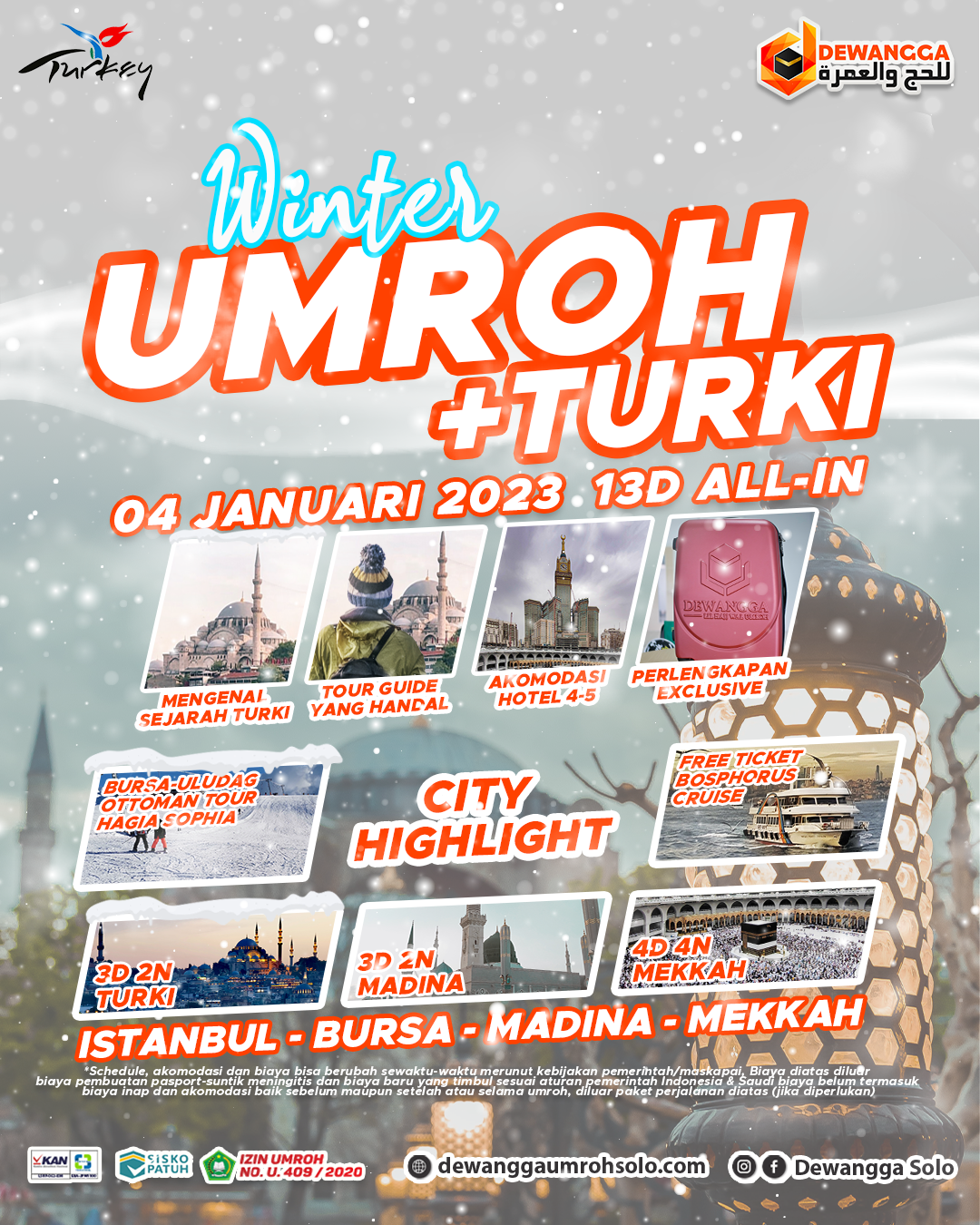 Paket Umroh Solo Plus Turki Januari 2023
